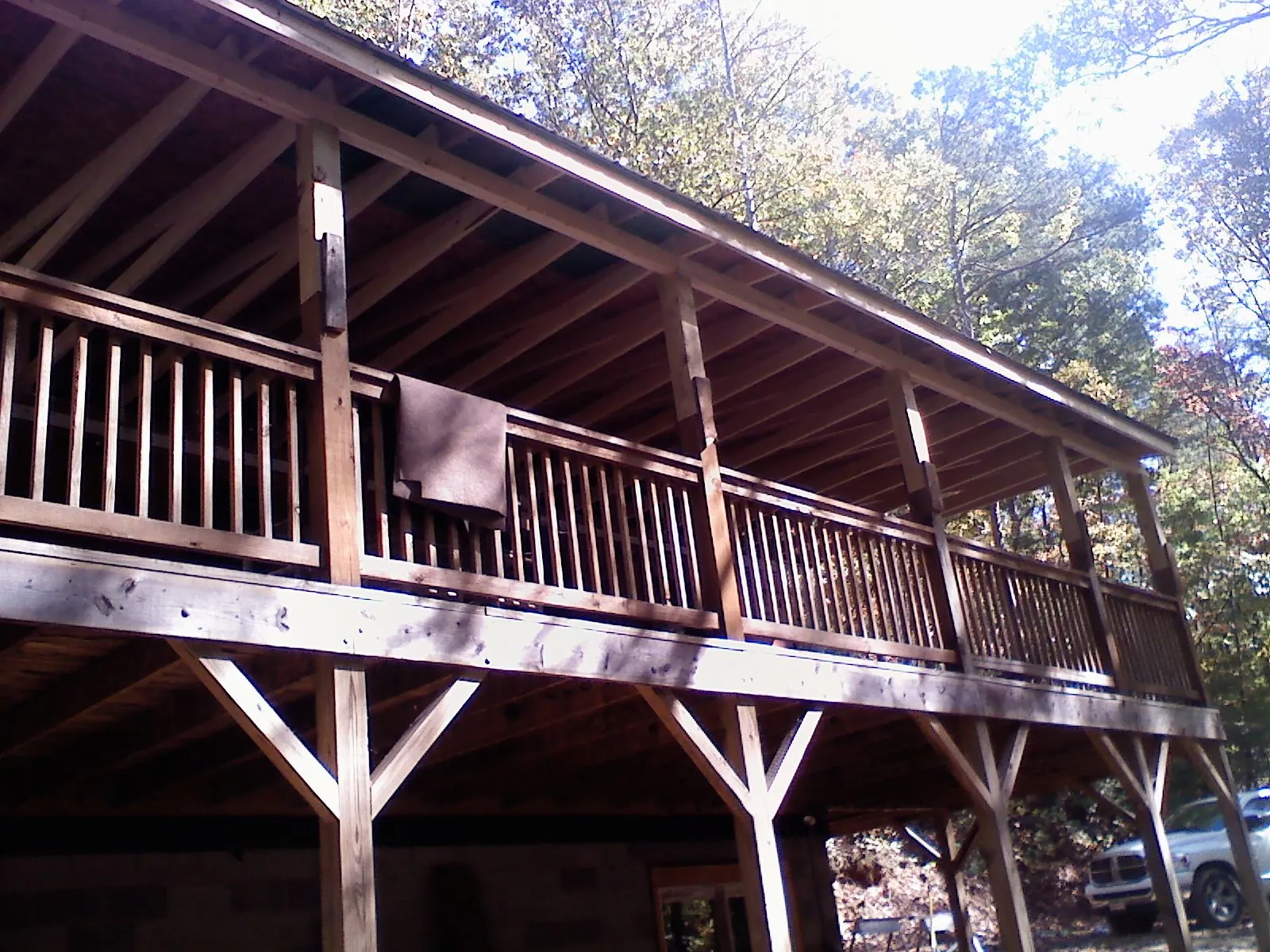 Timber framing under a new elevated porch and deck — Roof Leak Repair in Burnett by Roofing Brothers